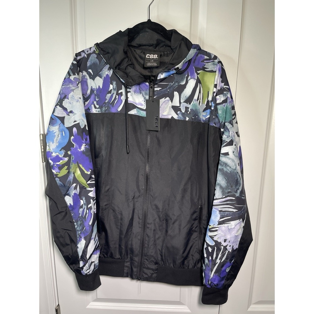 NWT CSG Painted Omega Jacket Floral Black BK Large 1808097‎